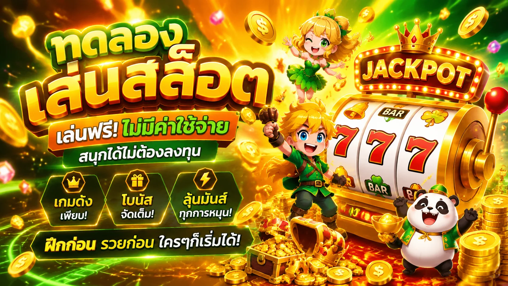 ทดลองเล่นสล็อตฟรี นําโชค789 เล่นได้ทุกค่ายไม่ต้องสมัคร